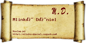 Mlinkó Dániel névjegykártya